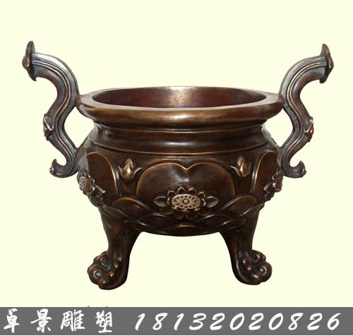 铜炉，铜荷花炉