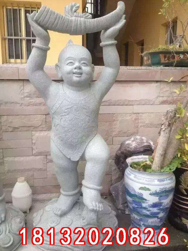 小孩石雕，善财童子石雕 (1)