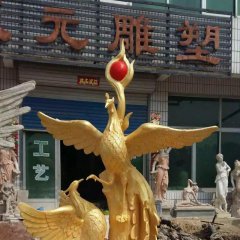 玻璃钢凤凰雕塑，玻璃钢动物雕塑