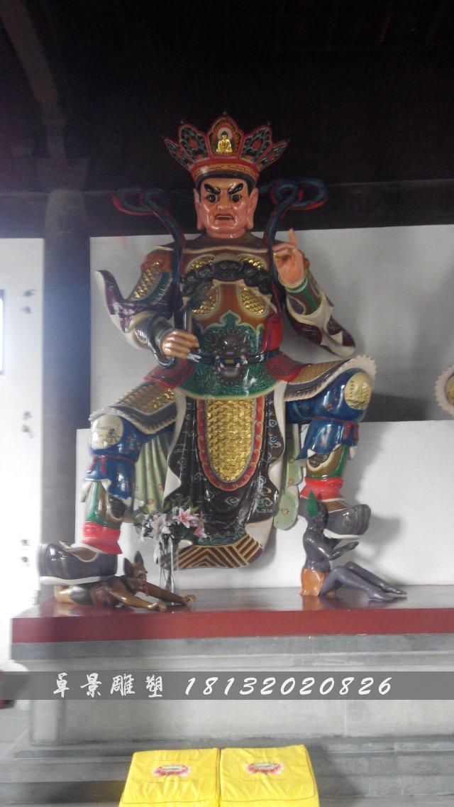 玻璃钢四大天王雕塑，彩绘四大天王玻璃钢雕塑 (2)