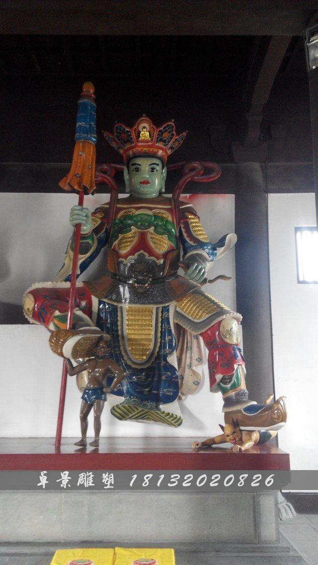 玻璃钢四大天王雕塑，彩绘四大天王玻璃钢雕塑 (3)