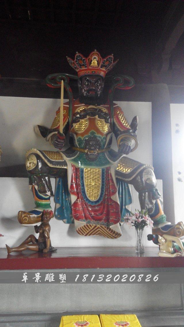 玻璃钢四大天王雕塑，彩绘四大天王玻璃钢雕塑 (4)