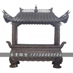 铜香炉，铸铜香炉，铜方香炉