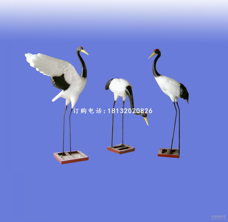 玻璃钢仙鹤雕塑，玻璃钢广场仙鹤雕塑