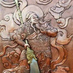 关公铜浮雕，铸铜关公浮雕