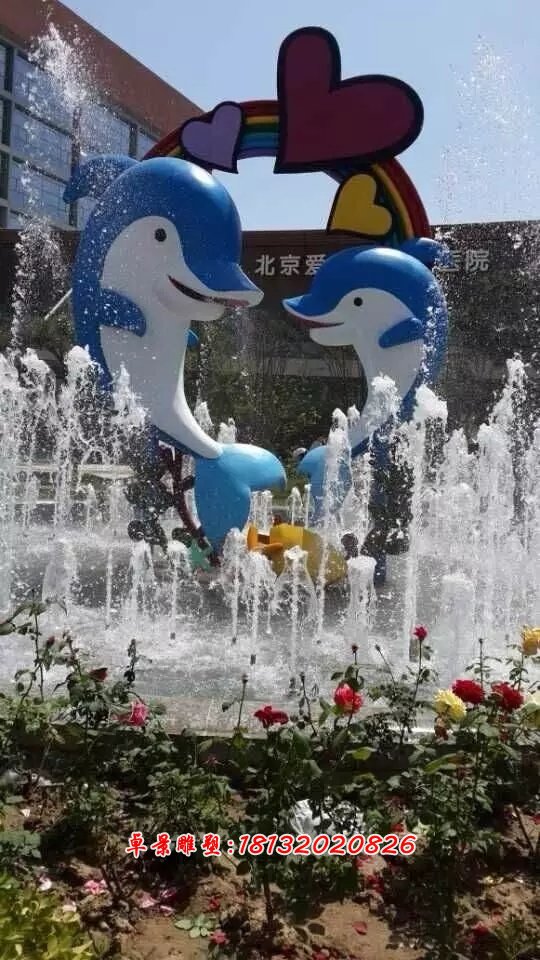玻璃钢海豚雕塑，仿真海豚雕塑