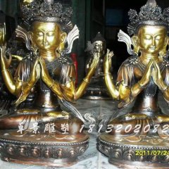 铜佛像，铜无量寿佛雕塑