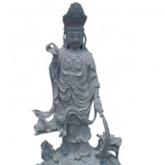 观音菩萨石雕， 青石观音菩萨雕塑