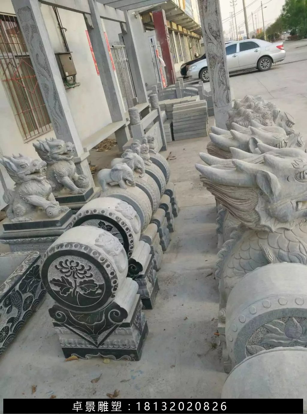 石抱鼓，石门墩，仿古石门墩 (2)