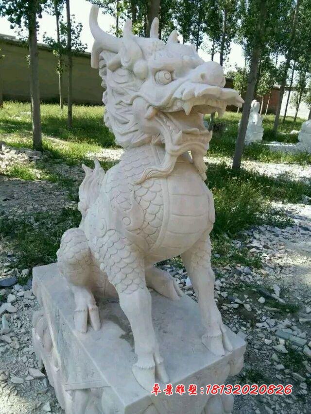 麒麟石雕，精雕麒麟雕塑 (2)