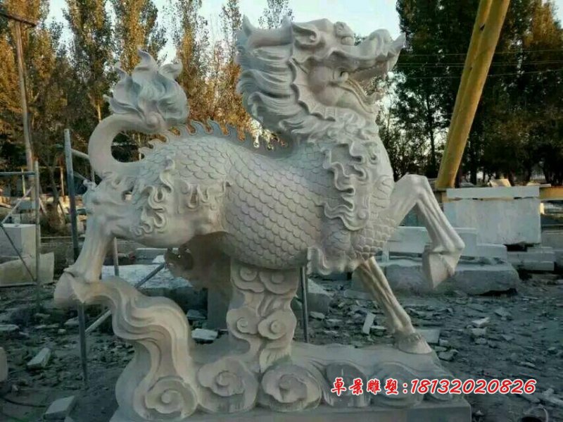 麒麟石雕，精雕麒麟雕塑 (1)