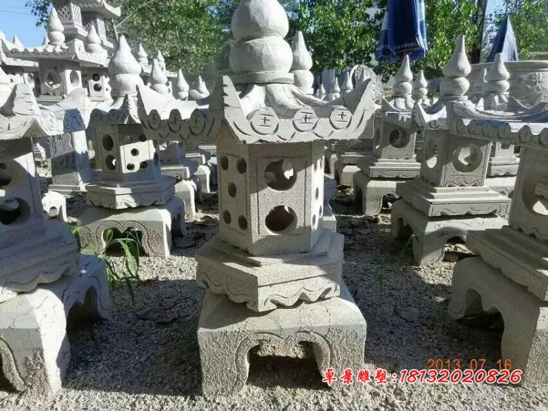 石灯，大理石石灯雕塑 (1)