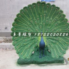 仿真孔雀雕塑，玻璃钢孔雀雕塑