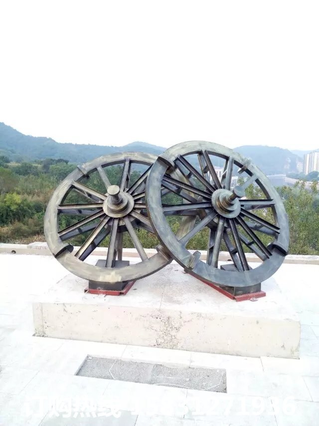 车轮铜雕，公园景观铜雕