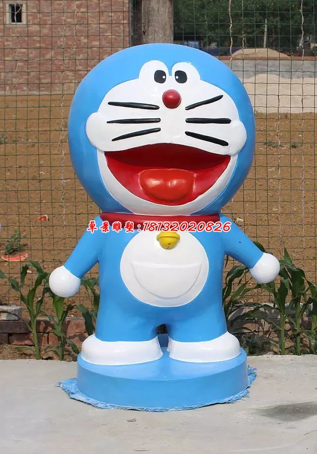 玻璃钢机器猫雕塑，玻璃钢卡通雕塑 (2)