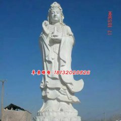 观音菩萨石雕，汉白玉观音菩萨雕塑，立式观音菩萨雕塑