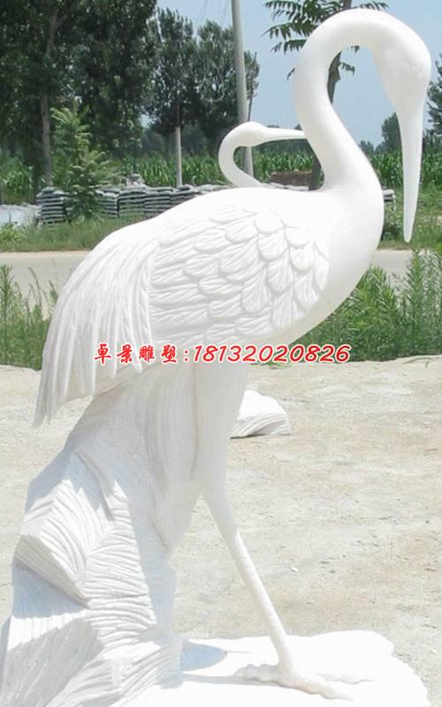 汉白玉仙鹤，石雕仙鹤