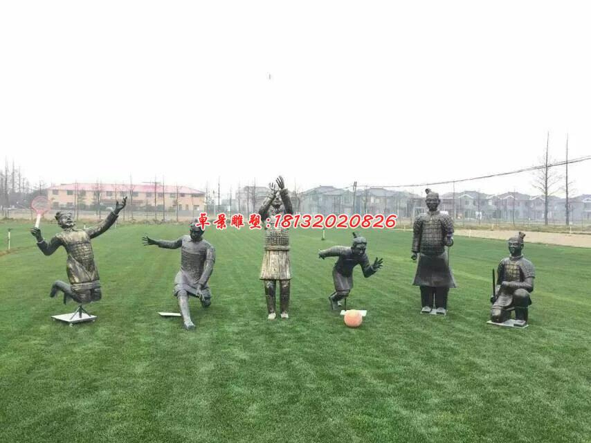玻璃钢兵马俑雕塑，玻璃钢仿铜人物雕塑 (2)