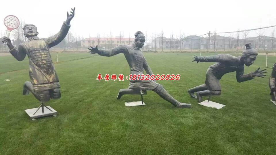 玻璃钢兵马俑雕塑，玻璃钢仿铜人物雕塑 (1)
