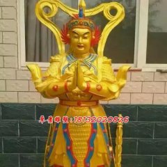 铜雕韦陀，韦陀菩萨彩绘雕塑