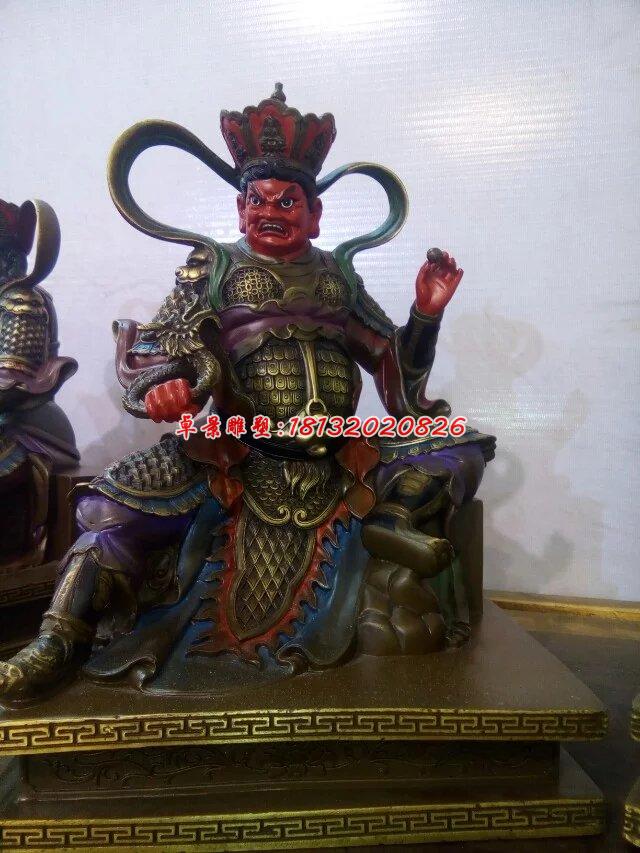 四大天王铜雕，铜雕彩绘雕塑 (1)
