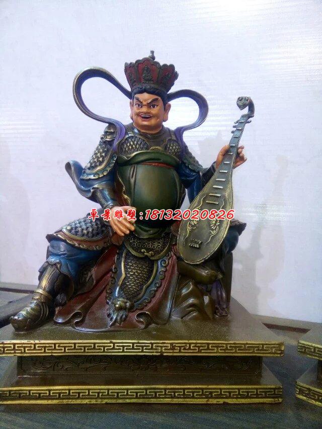 四大天王铜雕，铜雕彩绘雕塑 (2)