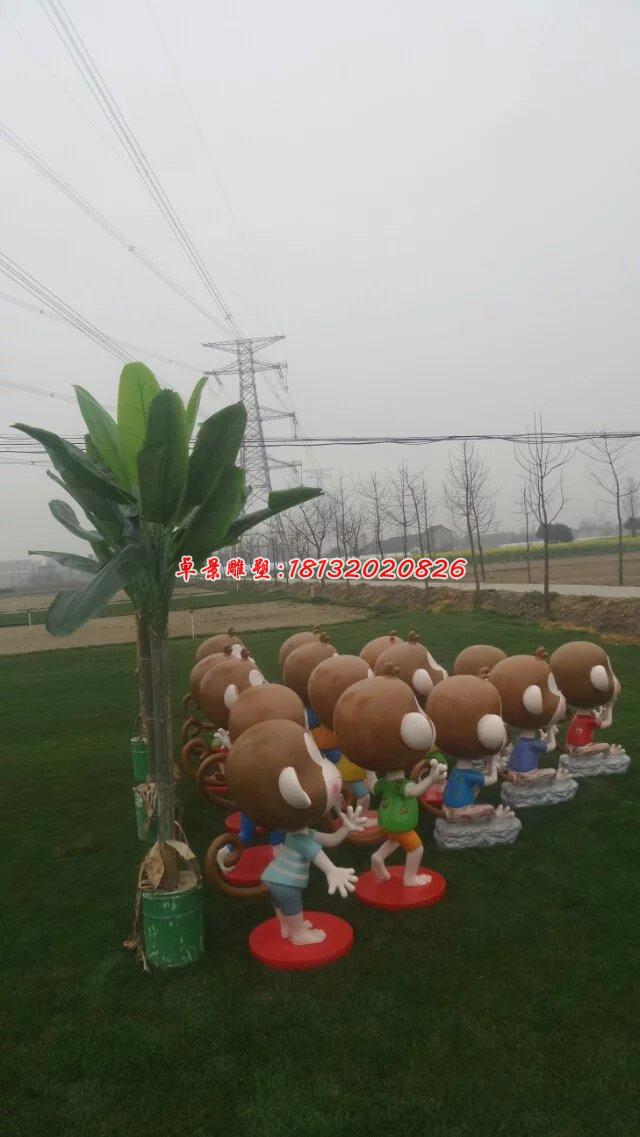 玻璃钢小猴子雕塑，卡通动物雕塑(1)