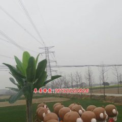 玻璃钢小猴子雕塑，卡通动物雕塑