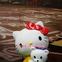 玻璃钢hello kitty雕塑，卡通玻璃钢雕塑