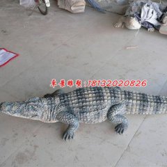 玻璃钢鳄鱼雕塑，玻璃钢仿真雕塑