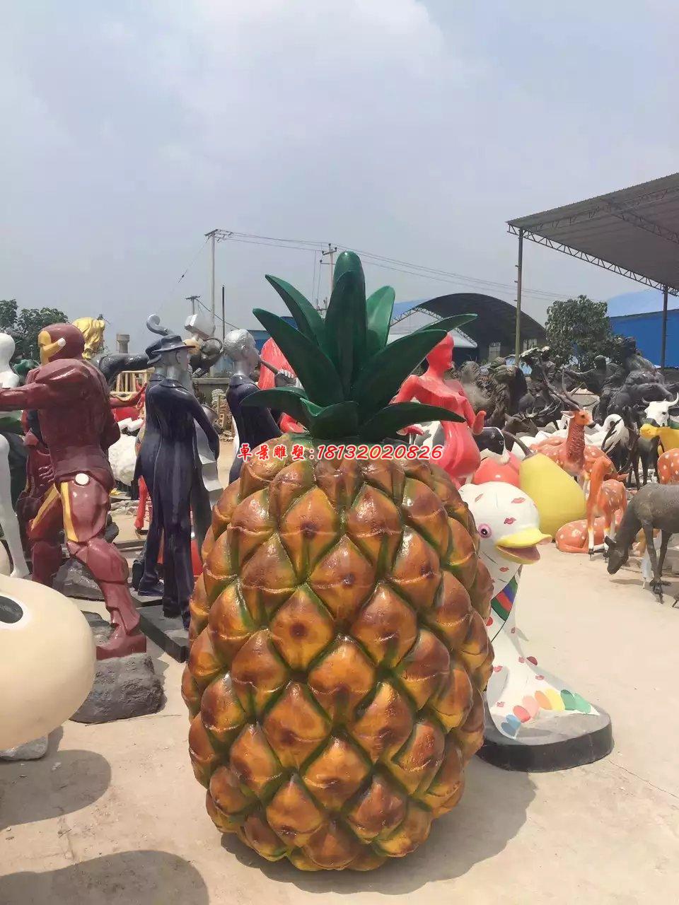 玻璃钢公园雕塑，玻璃钢仿真大菠萝