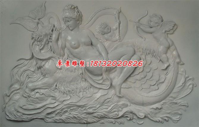 石浮雕，西方美女石浮雕