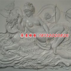 石浮雕，西方美女石浮雕