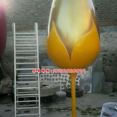 玻璃钢高脚杯雕塑，玻璃钢彩绘雕塑