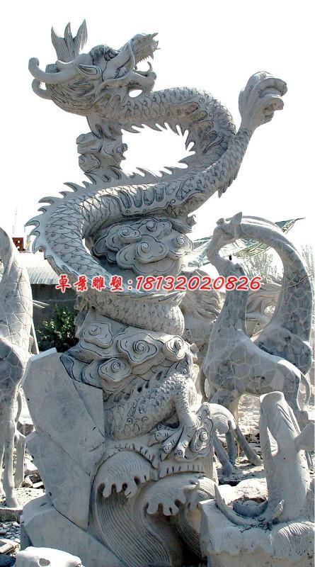 石雕龙雕塑，大理石龙雕塑