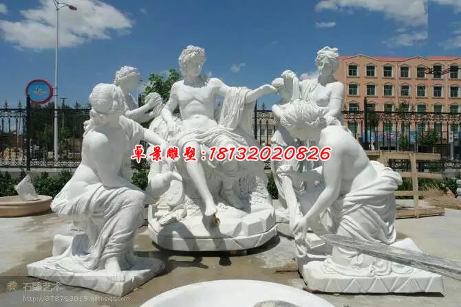 汉白玉西方人物雕塑，广场人物石雕