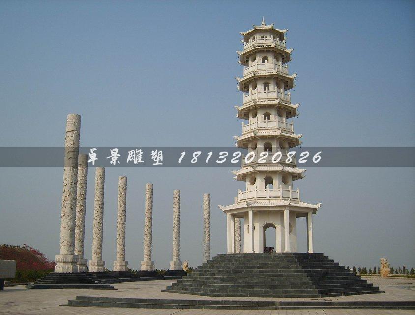 石塔，汉白玉石塔雕塑
