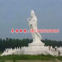 观音菩萨石雕，汉白玉观音石雕