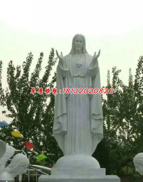 石雕耶稣，大理石耶稣雕塑
