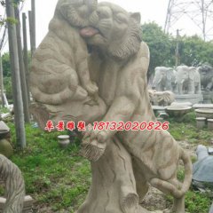石雕老虎，母子虎石雕