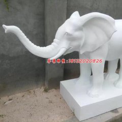 汉白玉大象，石雕大象