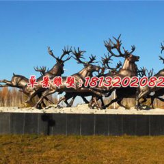 群鹿铜雕，小鹿铜雕
