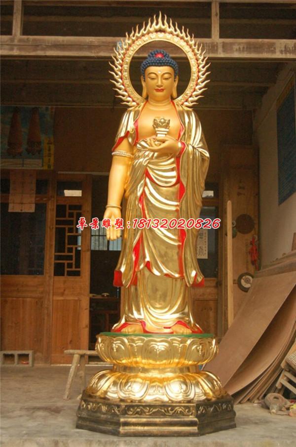 玻璃钢如来佛雕塑，彩绘玻璃钢佛像