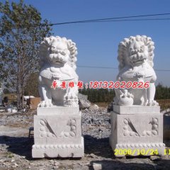 石雕狮子，汉白玉狮子雕塑