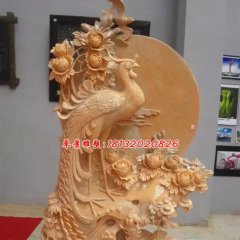 晚霞红凤凰石雕，公园景观石雕