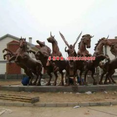 阿波罗战车铜雕，广场景观雕塑