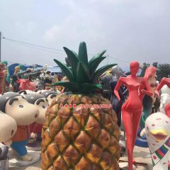 玻璃钢菠萝雕塑，玻璃钢仿真雕塑