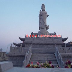 石雕观音，大型立式观音雕塑