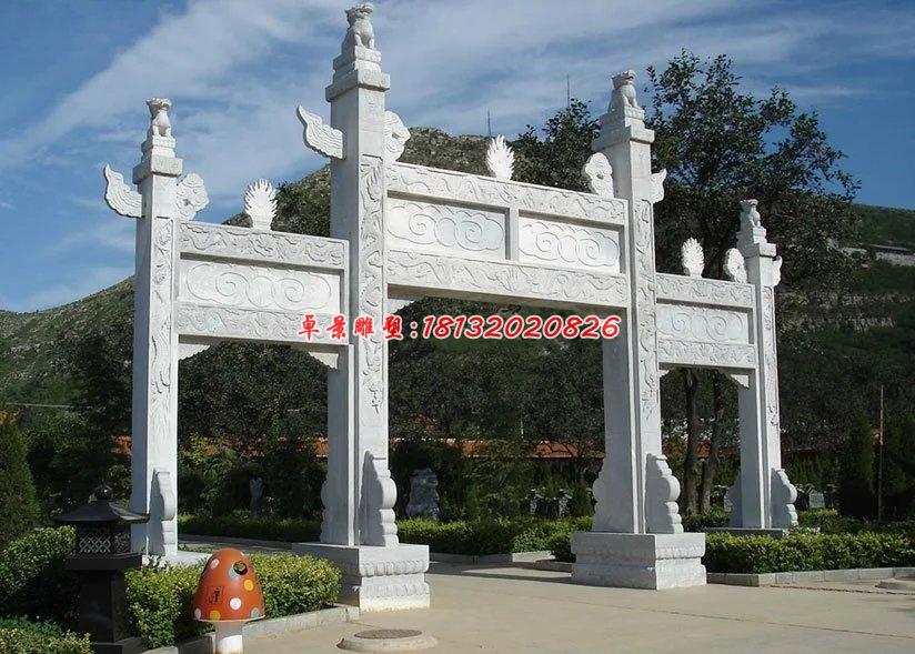 石雕牌坊，大理石牌坊，标志牌坊雕塑 (3)