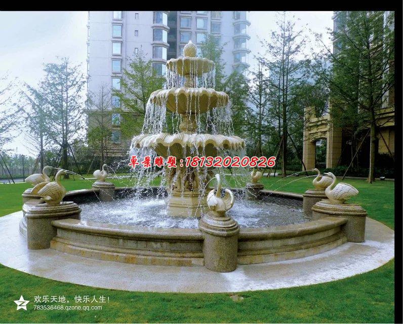 石喷泉，三层石喷泉，公园石喷泉